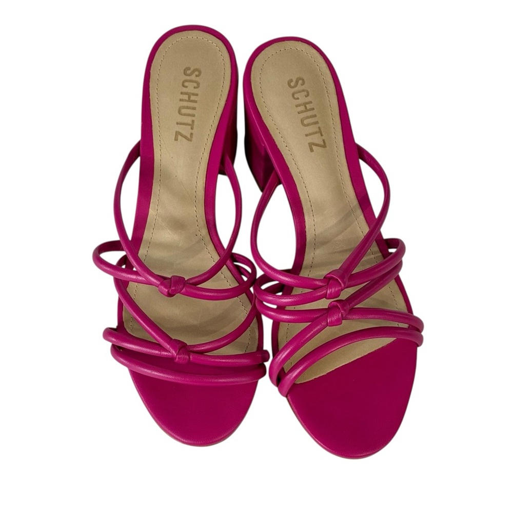 SCHUTZ Princey Leather Strappy Mules
